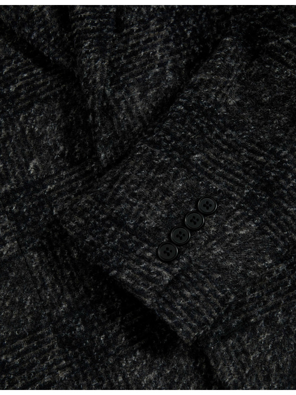 Marks & Spencer Kockovaný blejzer mierne projmutého strihu zo zmesi vlny Marks & Spencer námorná modrá