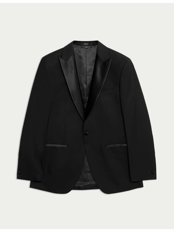 Marks & Spencer Smokingové sako s elastanom, úzky strih Marks & Spencer čierna