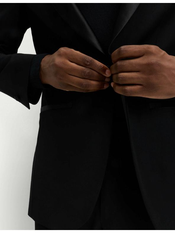 Marks & Spencer Smokingové sako s elastanom, úzky strih Marks & Spencer čierna