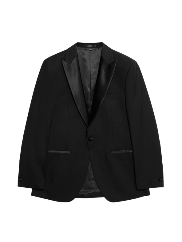 Marks & Spencer Smokingové sako s elastanom, úzky strih Marks & Spencer čierna