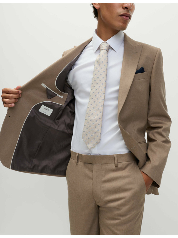 Marks & Spencer Kostýmové sako, priliehavý strih Marks & Spencer smotanová