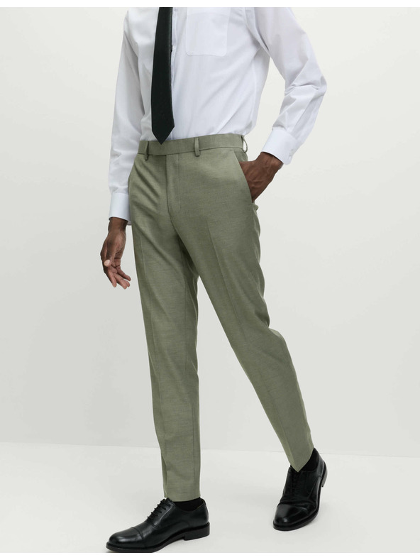 Marks & Spencer Oblekové nohavice úzkeho strihu Marks & Spencer zelená