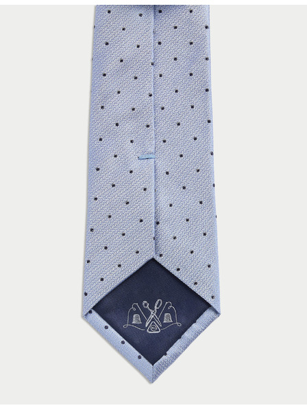 Marks & Spencer Bodkovaná kravata z čistého hodvábu Marks & Spencer modrá