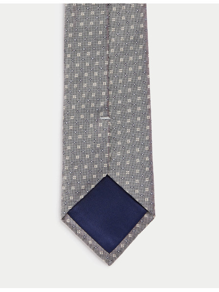 Marks & Spencer Kravata z čistého hodvábu s geometrickým vzorom Marks & Spencer hnedá