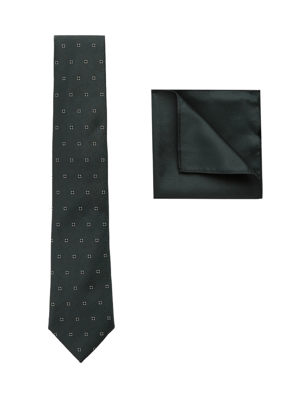 Marks & Spencer Sada: kravata s geometrickým vzorom a vreckovka do saka Marks & Spencer zelená