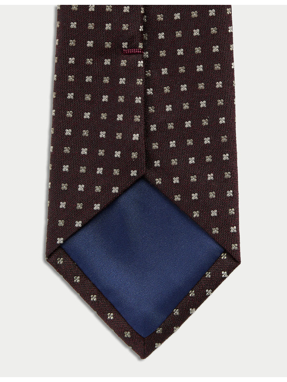 Marks & Spencer Kravata s geometrickým vzorom, s vysokým podielom hodvábu a vlny Marks & Spencer červená