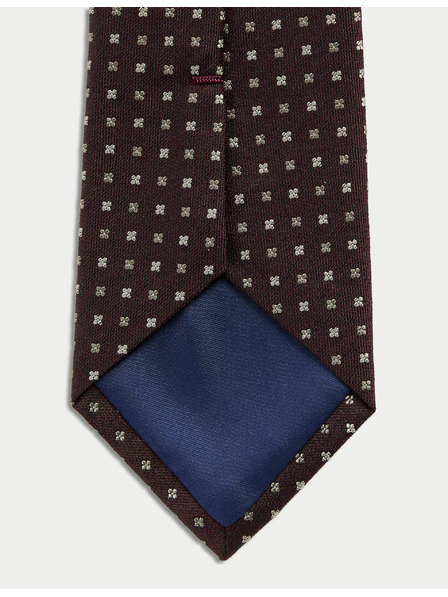 Marks & Spencer Kravata s geometrickým vzorom, s vysokým podielom hodvábu a vlny Marks & Spencer červená