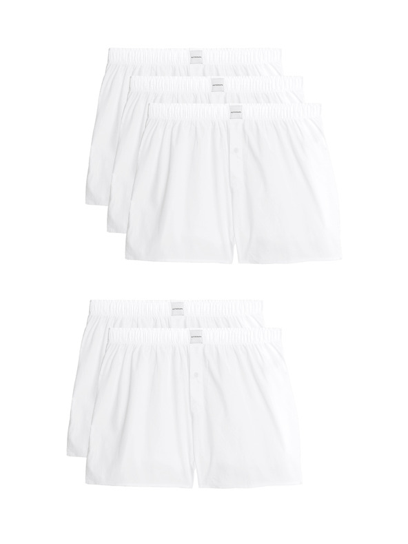 Marks & Spencer Tkané boxerky Supima® s vysokým podielom bavlny, 5 ks v balení Marks & Spencer biela