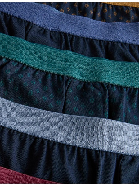 Marks & Spencer Žerzejové boxerky z čistej bavlny s technológiou Cool & Fresh™ a geometrickým motívom, sada 5 ks Marks & Spencer námorná modrá