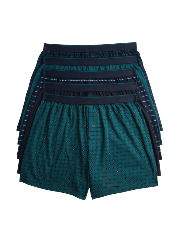 Marks & Spencer Žerzejové boxerky z čistej bavlny s technológiou Cool & Fresh™, 5 ks v balení Marks & Spencer zelená