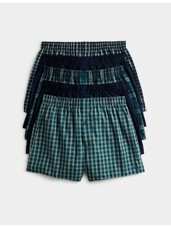 Marks & Spencer Tkané boxerky s technológiou StayNew™ z čistej bavlny, 5 ks Marks & Spencer zelená