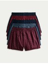 Marks & Spencer Tkané fulárové boxerky z čistej bavlny, 5 ks Marks & Spencer červená
