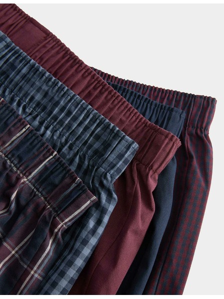 Marks & Spencer Tkané kockované boxerky, z čistej bavlny, 5 ks v balení Marks & Spencer červená