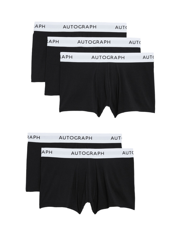 Marks & Spencer Bokové trenky, zo zmesi bavlny Supima®, 5 ks Marks & Spencer čierna