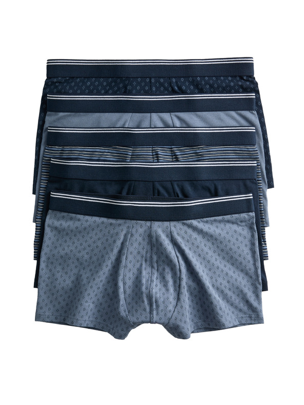 Marks & Spencer Bokové bavlnené strečové trenky s technológiou Cool & Fresh™, 5 ks Marks & Spencer modrá