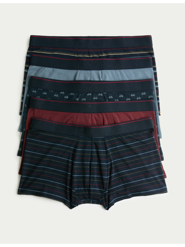 Marks & Spencer Bokové bavlnené strečové trenky s technológiou Cool & Fresh™, 5 ks Marks & Spencer námorná modrá