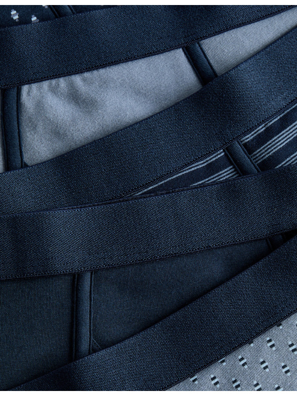 Marks & Spencer Trenírky z bavlny s elastanom a geometrickým vzorom, 5 ks Marks & Spencer modrá