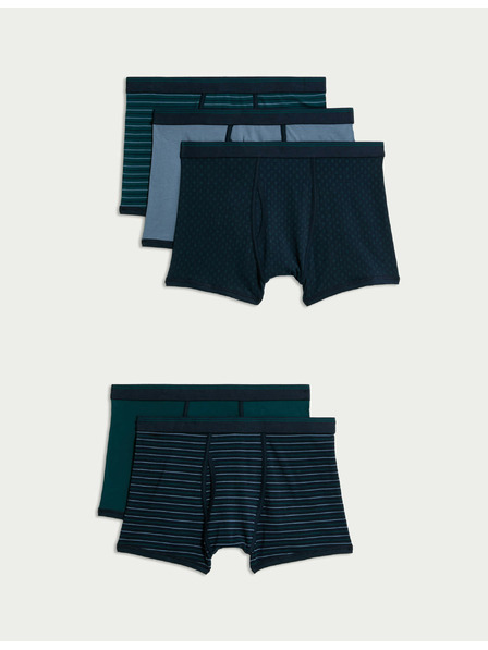 Marks & Spencer Trenírky z bavlny s elastanom, s technológiou Cool & Fresh™, 5 ks Marks & Spencer zelená