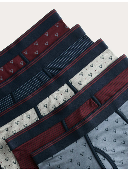 Marks & Spencer Trenírky z bavlny s elastanom a potlačou jeleňa, s technológiou Cool & Fresh™, 5 ks Marks & Spencer červená