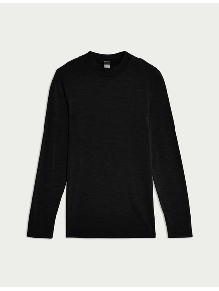 Marks & Spencer Maximálne hrejivé termo tričko s dlhým rukávom a vlnou Merinotec™ Marks & Spencer čierna