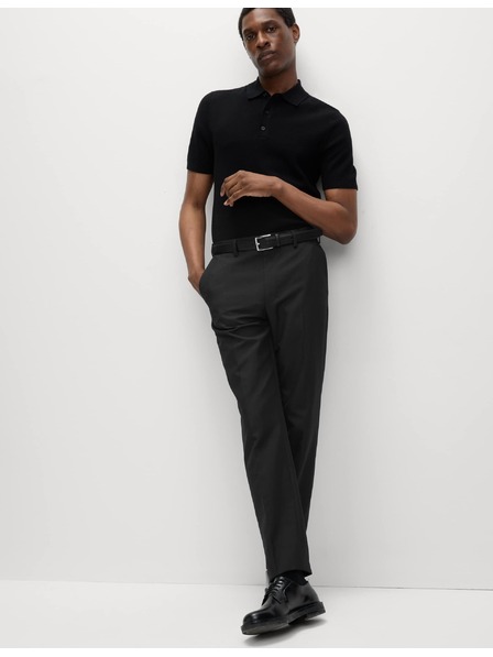 Marks & Spencer Nežehliace nohavice klasického strihu Marks & Spencer čierna