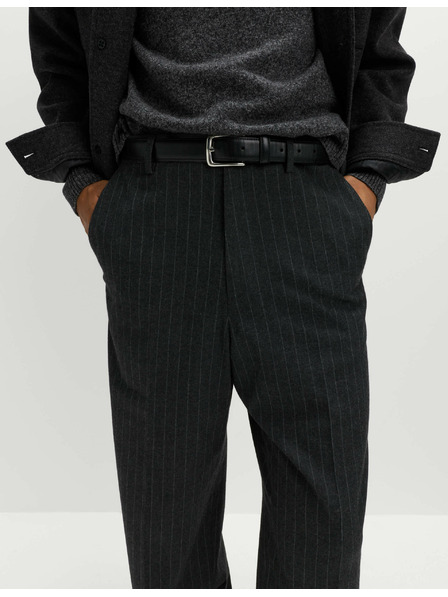 Marks & Spencer Hladké nohavice voľného strihu s jemnými pásikmi Marks & Spencer sivá