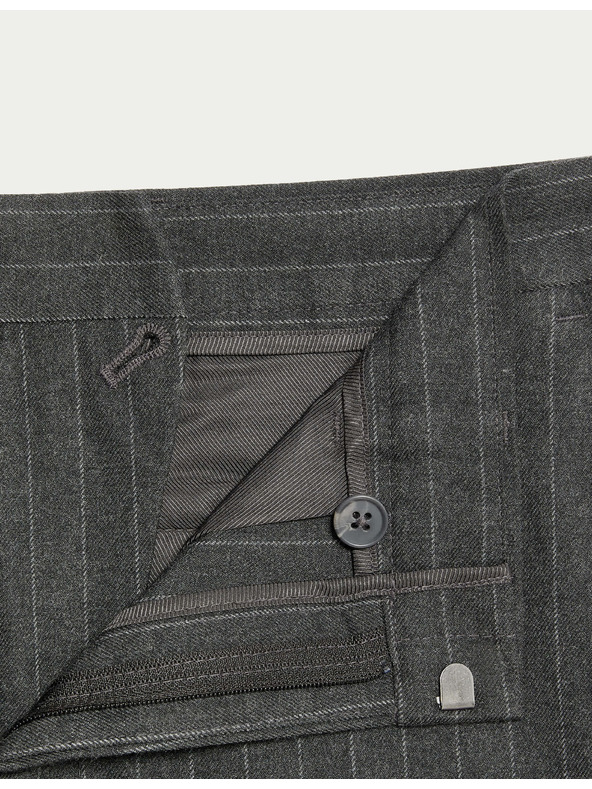 Marks & Spencer Hladké nohavice voľného strihu s jemnými pásikmi Marks & Spencer sivá