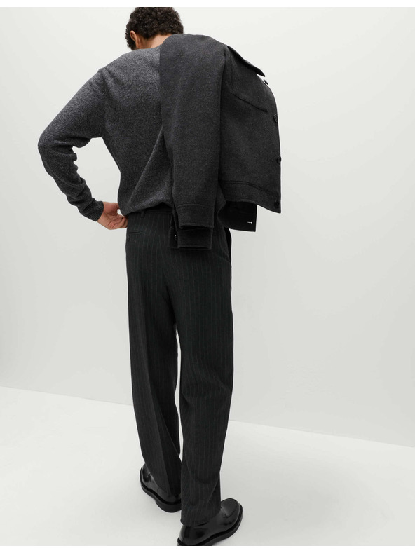 Marks & Spencer Hladké nohavice voľného strihu s jemnými pásikmi Marks & Spencer sivá