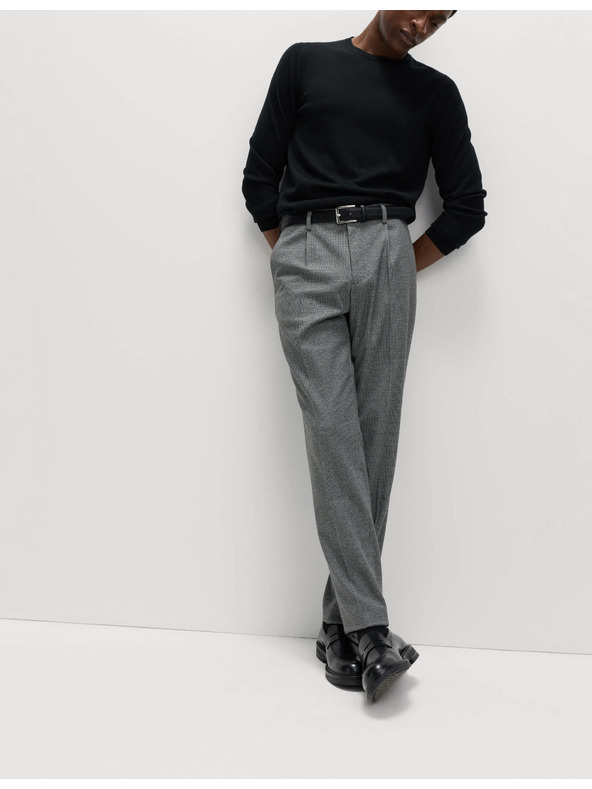 Marks & Spencer Teplé nohavice mierne zúženéhostrihu so vzorom pepito Marks & Spencer sivá