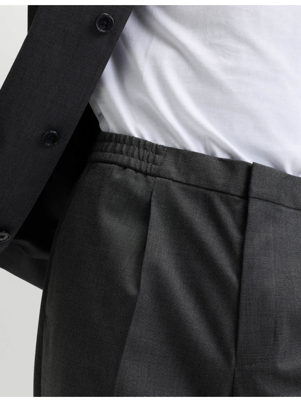 Marks & Spencer Elegantné nohavice s elastickým pásom z bavlnenej zmesi Marks & Spencer sivá