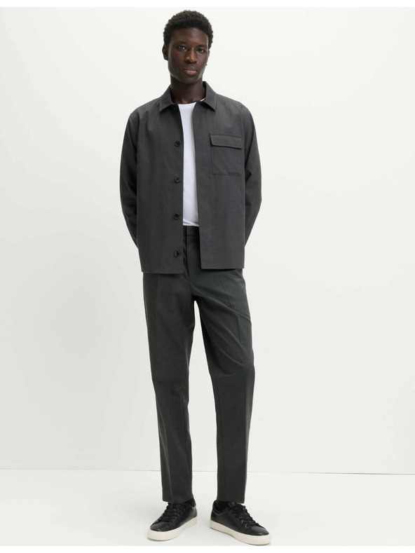 Marks & Spencer Elegantné nohavice s elastickým pásom z bavlnenej zmesi Marks & Spencer sivá