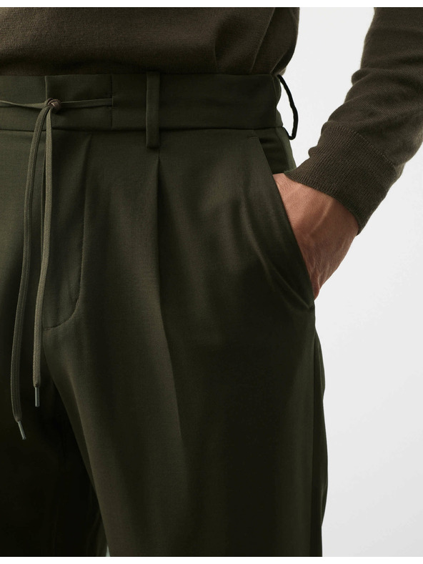 Marks & Spencer Kostýmové nohavice zo zmesi vlny Marks & Spencer zelená