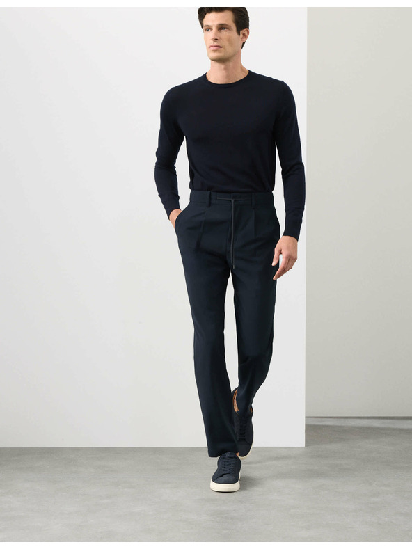 Marks & Spencer Oblekové nohavice zo zmesi vlny Marks & Spencer námorná modrá
