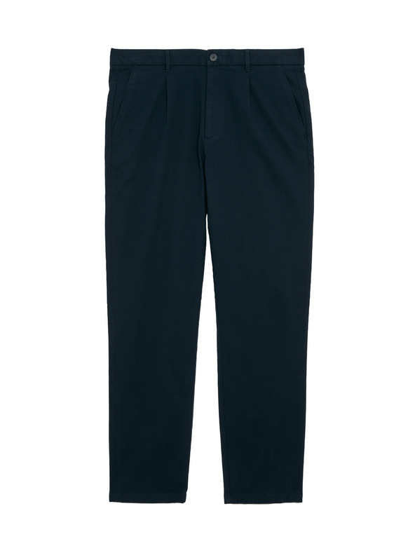 Marks & Spencer Štruktúrované chino nohavice klasického strihu so skladmi Marks & Spencer námorná modrá