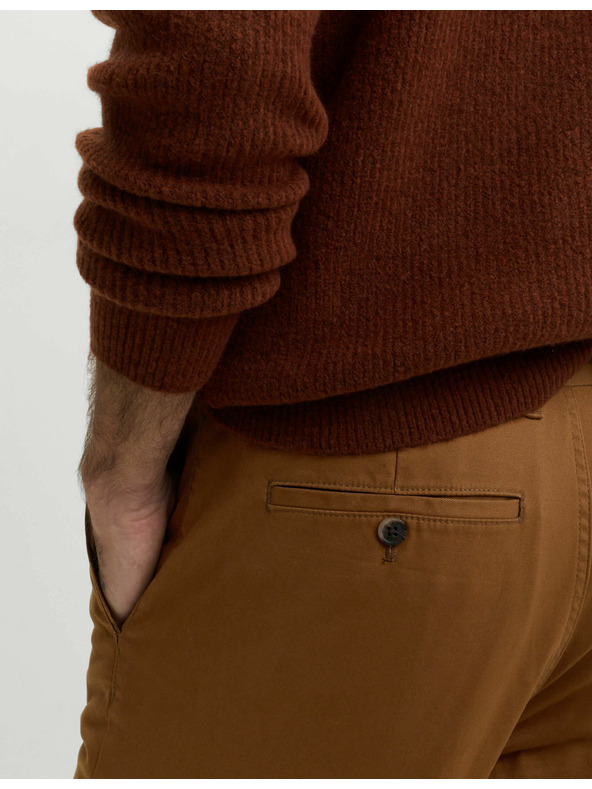 Marks & Spencer Keprové chino nohavice Heritage normálneho strihu Marks & Spencer hnedá