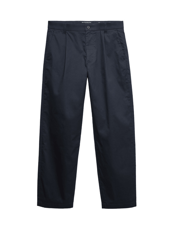 Marks & Spencer Super ľahké chino nohavice, mierne zúžený strih Marks & Spencer námorná modrá