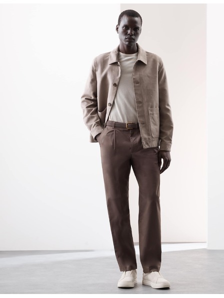 Marks & Spencer Super ľahké chino nohavice, mierne zúžený strih Marks & Spencer hnedá