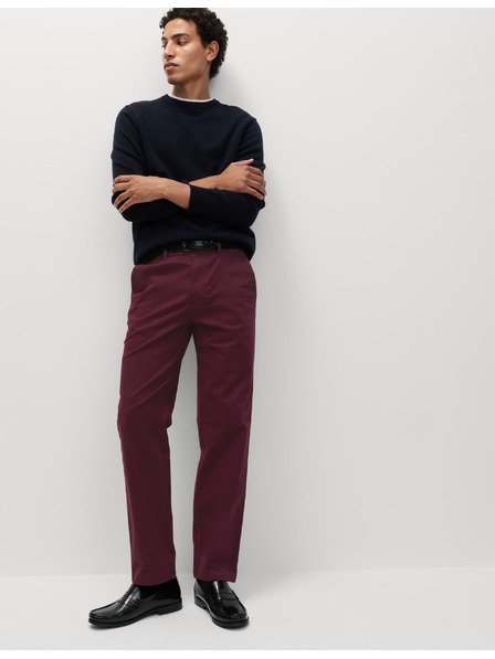 Marks & Spencer Pružné chino nohavice normálneho strihu Marks & Spencer červená