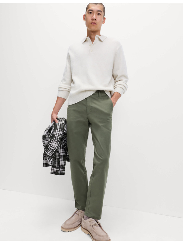 Marks & Spencer Strečové chino nohavice regular fit Marks & Spencer zelené