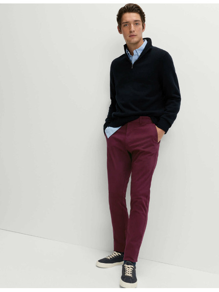Marks & Spencer Pružné chino nohavice úzkeho strihu Marks & Spencer červená