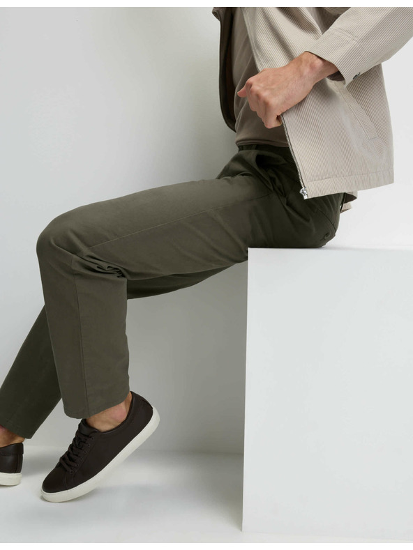 Marks & Spencer Pružné chino nohavice normálneho strihu Marks & Spencer hnedá