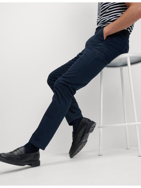 Marks & Spencer Nohavice Marks & Spencer Stretch Chino Slim Fit Pants Navy Blue