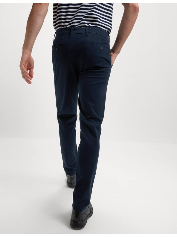Marks & Spencer Nohavice Marks & Spencer Stretch Chino Slim Fit Pants Navy Blue