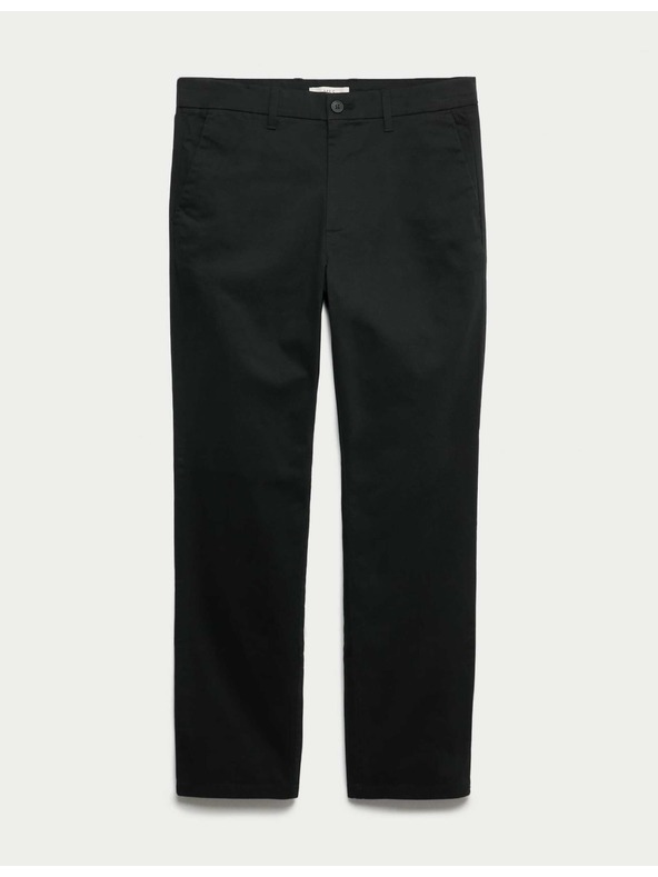 Marks & Spencer Strečové chino nohavice Marks & Spencer regular fit čierne