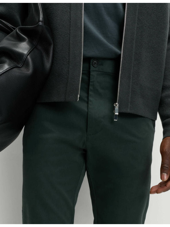 Marks & Spencer Elastické chino nohavice slim fit Marks & Spencer zelená