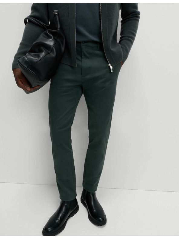 Marks & Spencer Elastické chino nohavice slim fit Marks & Spencer zelená