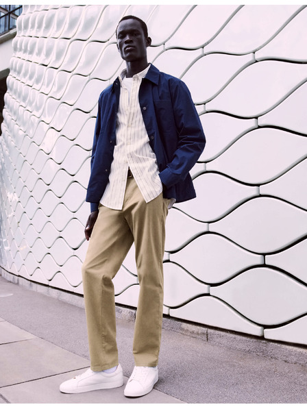 Marks & Spencer Strečové chino nohavice normálneho strihu Marks & Spencer béžová