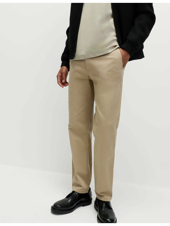 Marks & Spencer Strečové chino nohavice normálneho strihu Marks & Spencer béžová