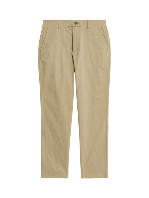 Marks & Spencer Strečové chino nohavice normálneho strihu Marks & Spencer béžová