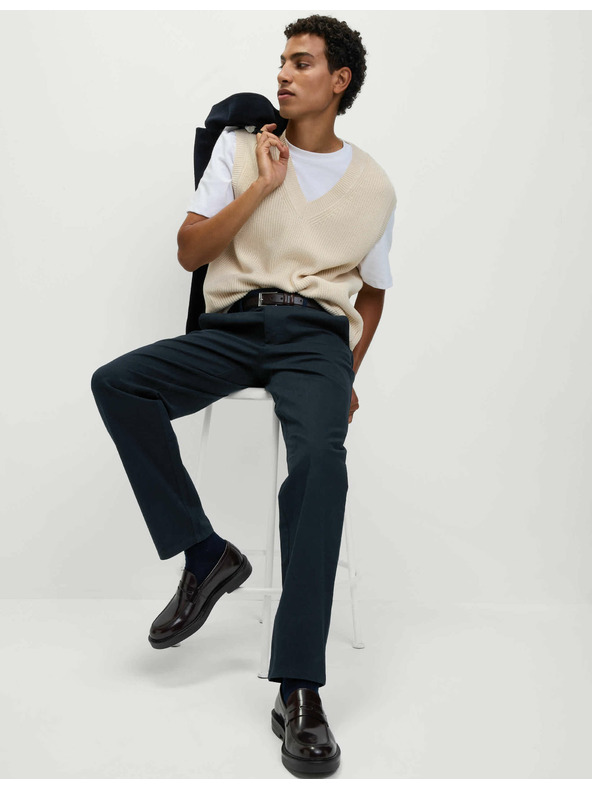 Marks & Spencer Strečové chino nohavice Marks & Spencer námornícka modrá